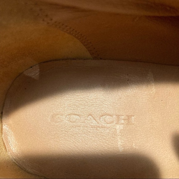 COACH Sz 8 Karson  Tan Suede Wedges Lace Up Booties - Picture 11 of 13